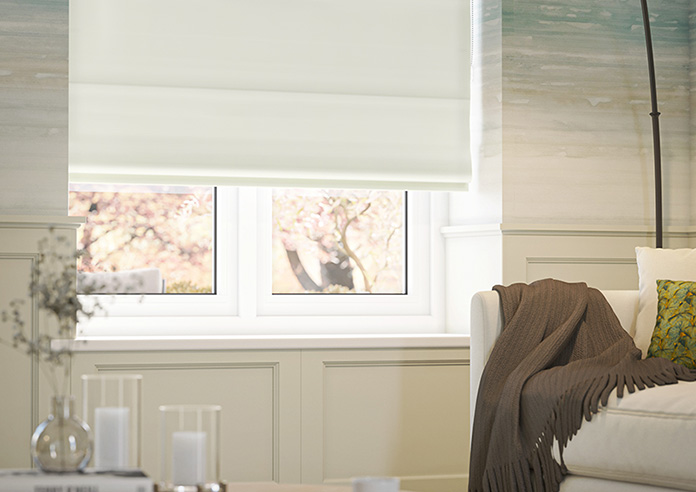 Ultra Luxe Velvet, White Lace - Roman Blind - Image 5